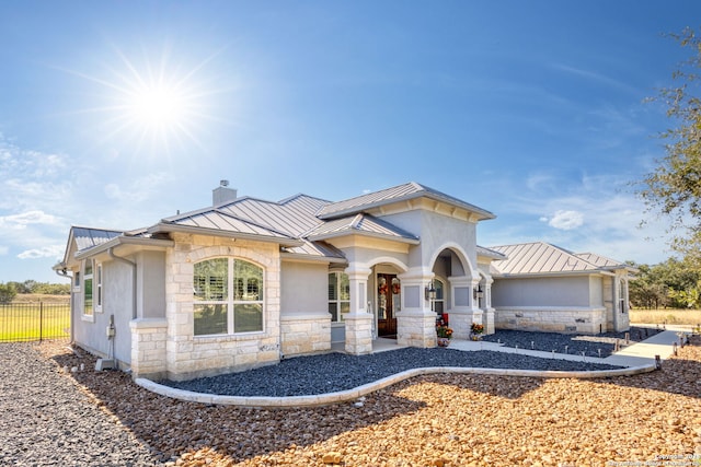 795 Maximino Ridge Rd, Bulverde, TX 78163 - view of front of home featuring a standing seam roof and a metal roof