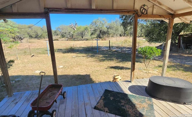 view of yard with a deck