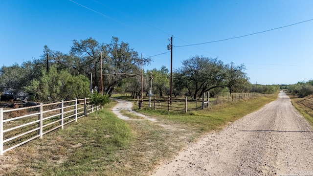 view of street featuring a rural view