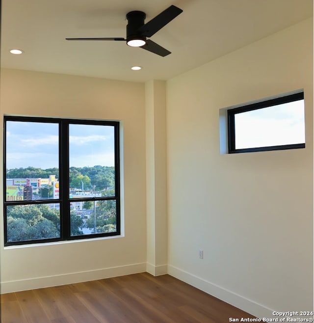 10899 S Hausman Rd Unit 204, San Antonio, TX 78249 - spare room with ceiling fan and wood-type flooring