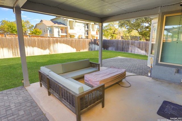 view of patio featuring an outdoor hangout area