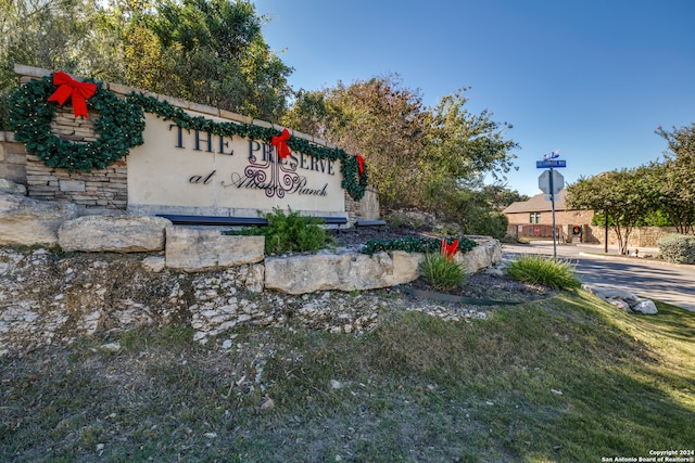 view of community sign