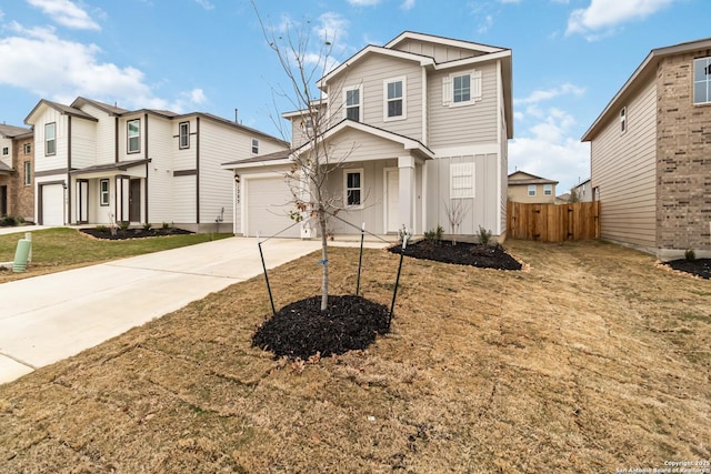 1205 Pacific Monarch, San Antonio, TX 78253 - traditional home featuring board and batten siding, driveway, a garage, and a residential view