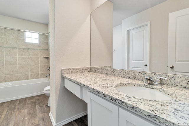 1205 Pacific Monarch, San Antonio, TX 78253 - full bathroom featuring vanity, wood finished floors, toilet, and shower / bath combination