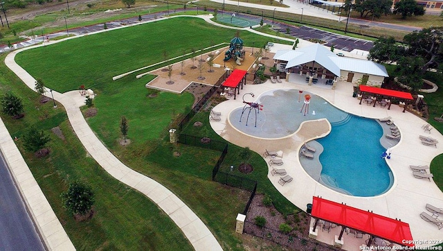 1205 Pacific Monarch, San Antonio, TX 78253 - aerial view of a pool area