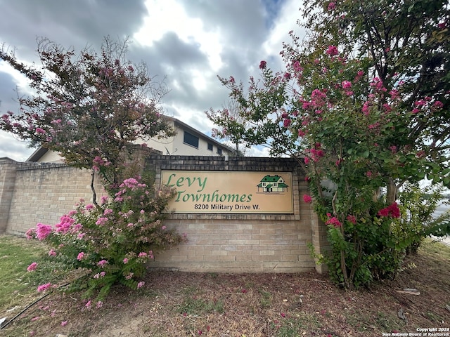 view of community sign