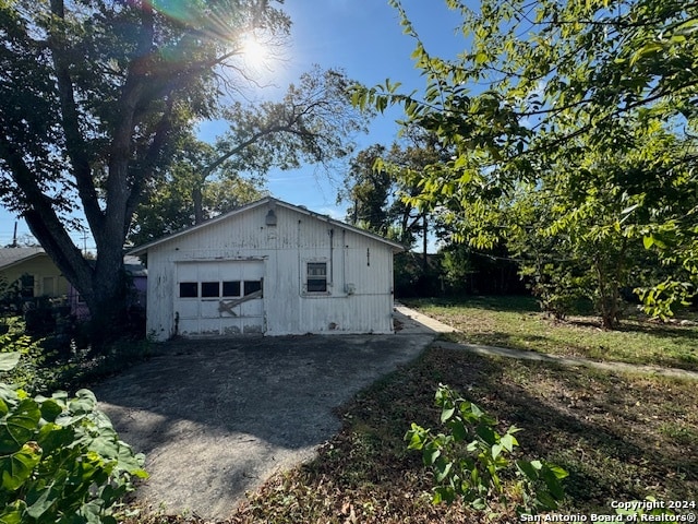 view of garage