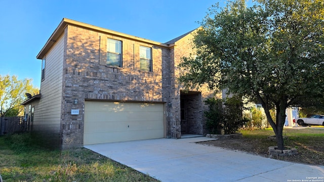 view of front facade with a garage