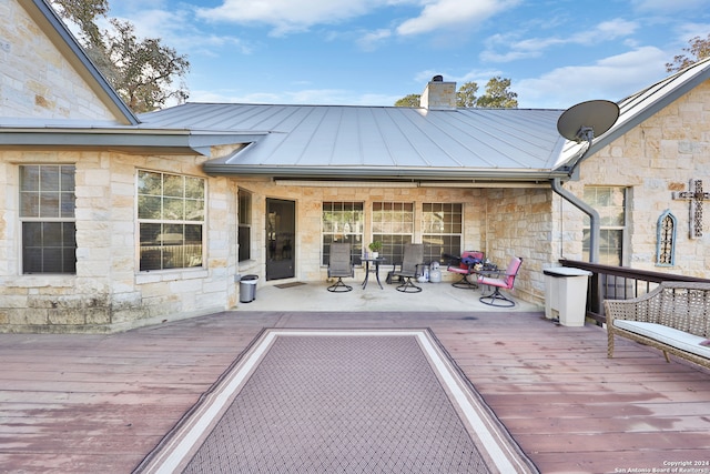 view of patio with a wooden deck