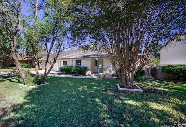 view of yard featuring a garage