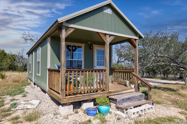 exterior space with covered porch