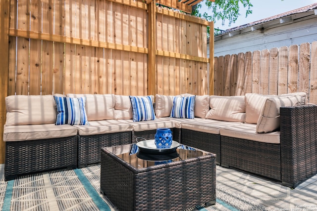 view of patio / terrace featuring an outdoor living space