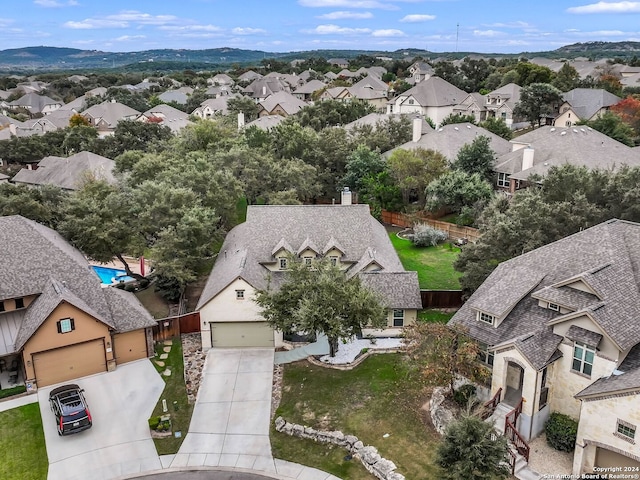 bird's eye view featuring a mountain view