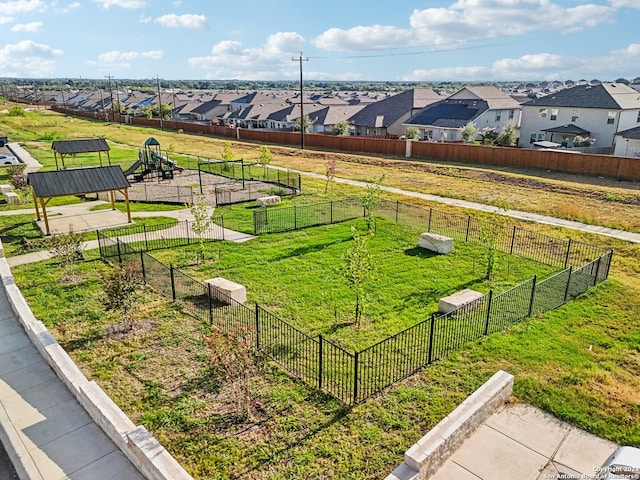 view of yard with a gazebo