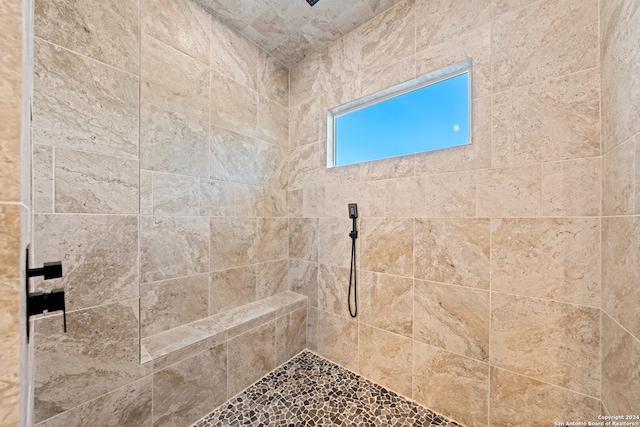 bathroom with tiled shower