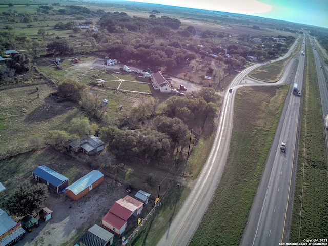 aerial view with a rural view