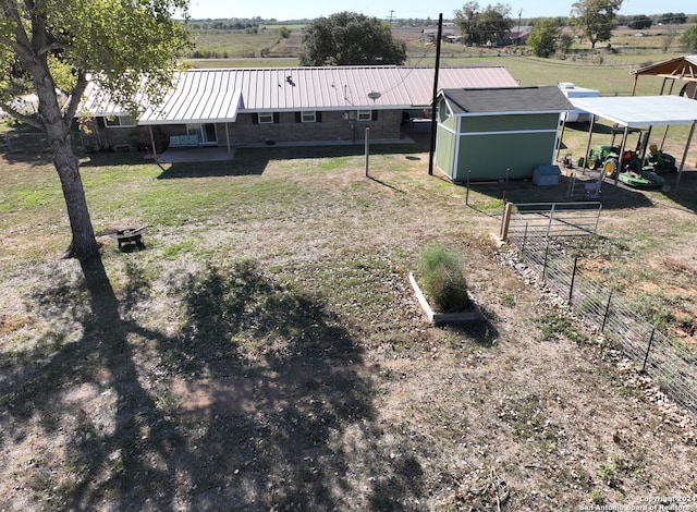 drone / aerial view featuring a rural view