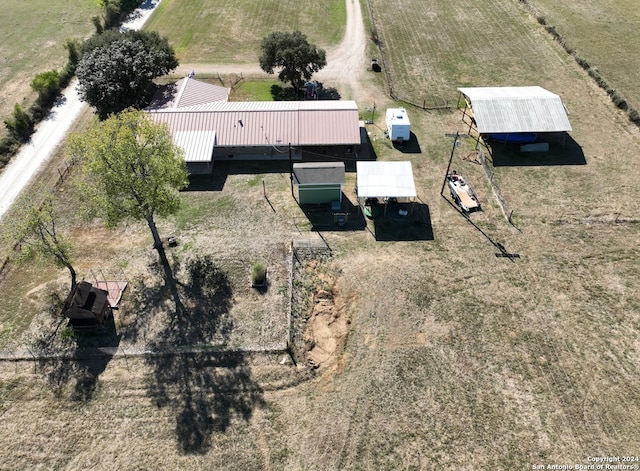 aerial view featuring a rural view