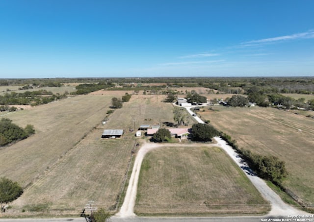 aerial view featuring a rural view