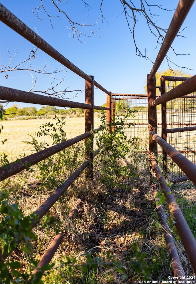 view of yard with a rural view