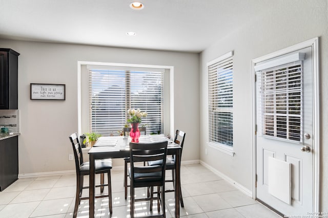 view of tiled dining space