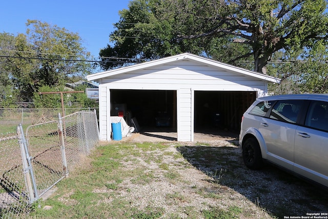 view of garage