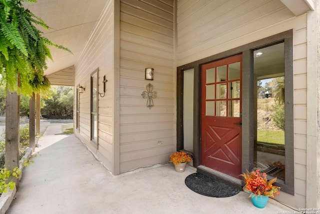 view of doorway to property