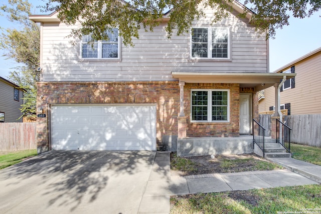 view of front of house with a garage