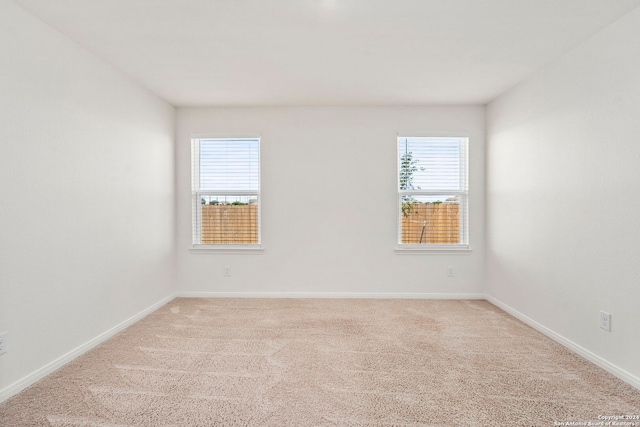 carpeted spare room featuring a wealth of natural light