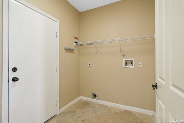 laundry area with washer hookup, hookup for a gas dryer, and electric dryer hookup