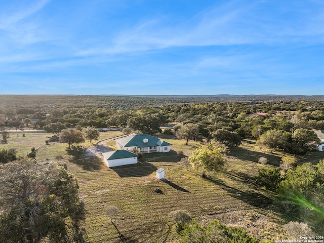 aerial view with a rural view