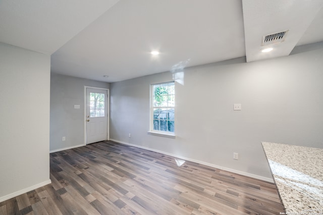 interior space featuring dark hardwood / wood-style flooring