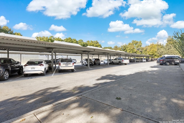 view of covered parking lot