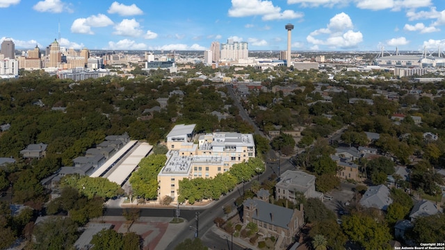 drone / aerial view featuring a city view