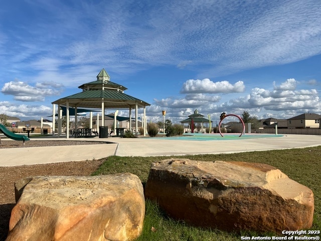 view of property's community with a gazebo