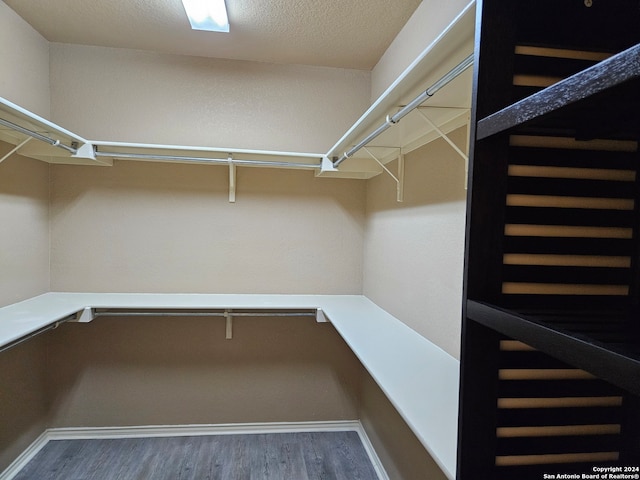 walk in closet featuring dark hardwood / wood-style flooring