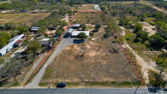 drone / aerial view with a rural view