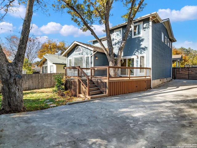 exterior space featuring a deck