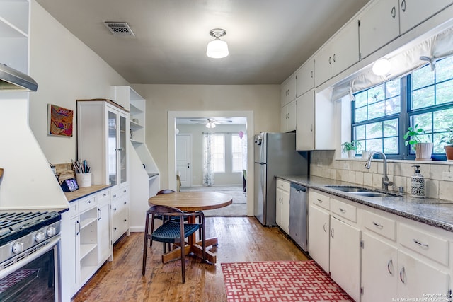 kitchen featuring white cabinets, plenty of natural light, and sink