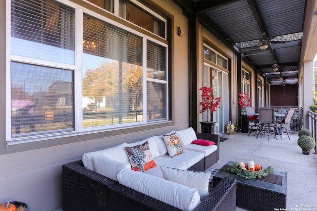 view of patio with an outdoor living space