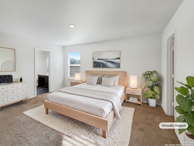 7502 Hercules Pt, San Antonio, TX 78252 - carpeted bedroom featuring ensuite bath