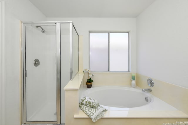 bathroom with plus walk in shower