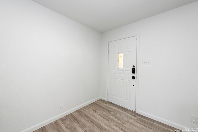 entrance foyer with light hardwood / wood-style floors