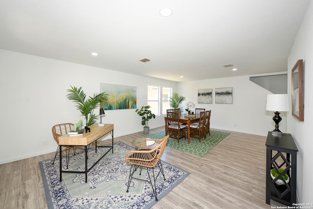 interior space featuring light wood-type flooring