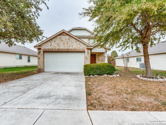 view of front of house with a garage