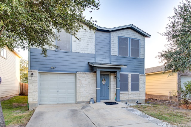 view of front of house featuring a garage