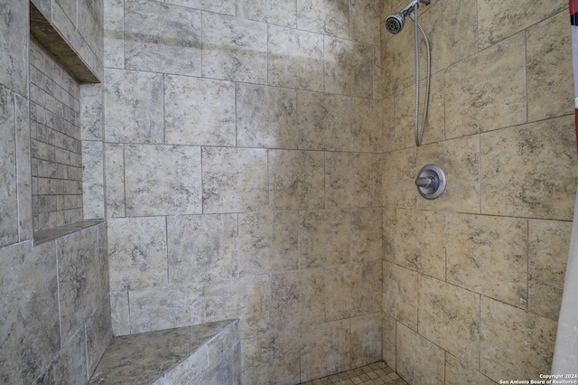 room details with a tile shower