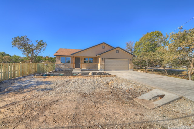 view of front of house with a garage