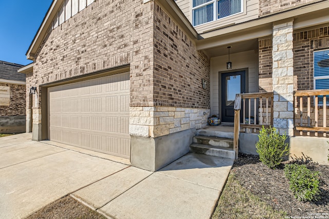 property entrance featuring a garage