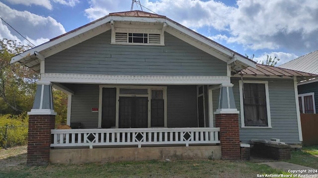 exterior space with covered porch